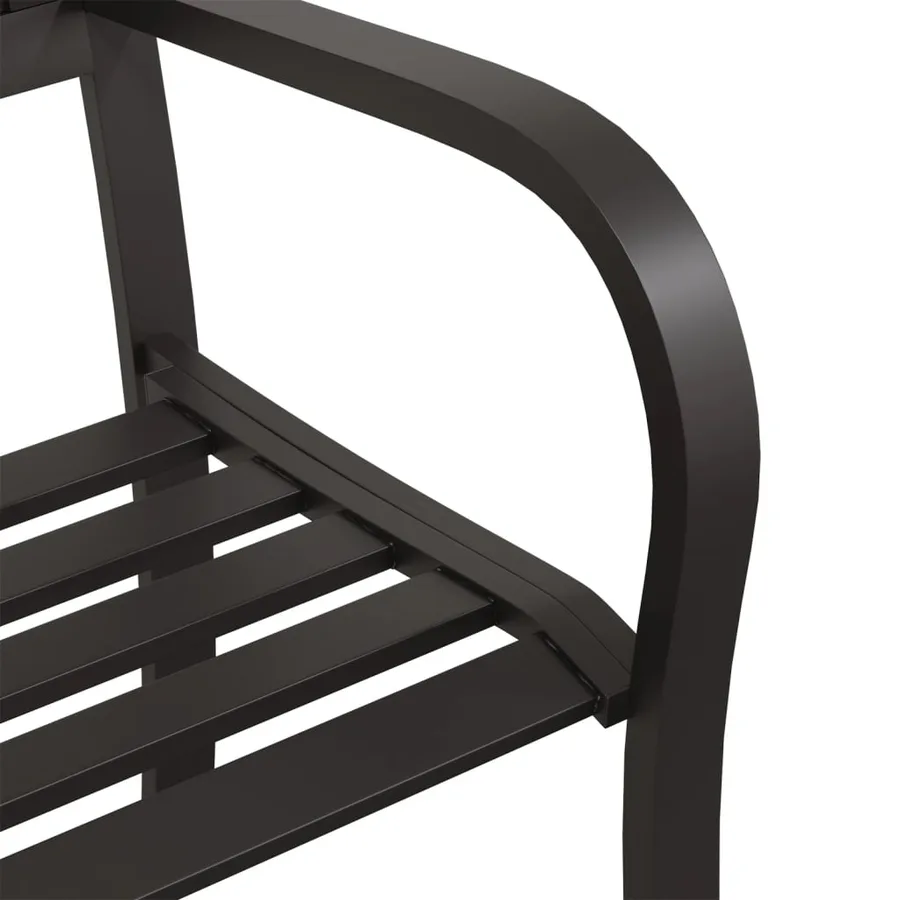 Banc de jardin 125 cm Acier Noir - 6