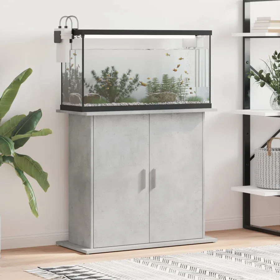 Support d'aquarium en béton gris 81 x 36 x 73 cm Bois d'ingénierie