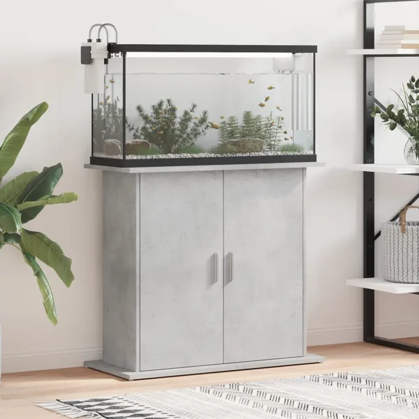 Support d'aquarium en béton gris 81 x 36 x 73 cm Bois d'ingénierie