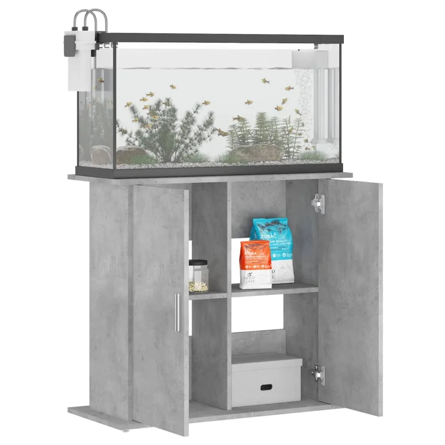 Support d'aquarium en béton gris 81 x 36 x 73 cm Bois d'ingénierie - 4