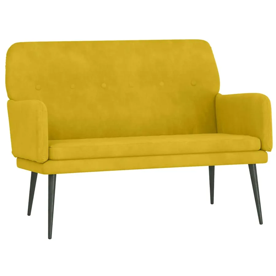 Banc Jaune 108x79x79 cm Velours - 2