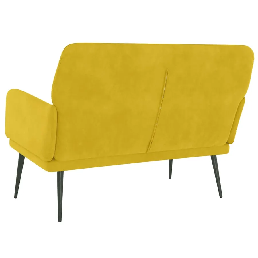 Banc Jaune 108x79x79 cm Velours - 5