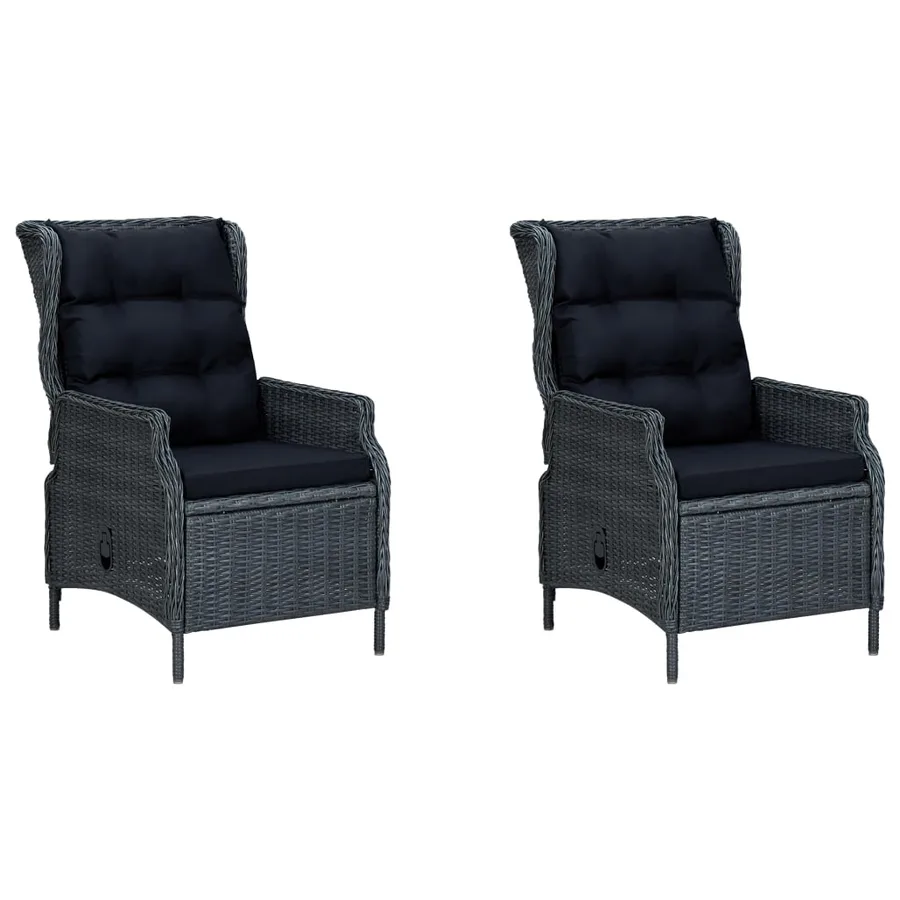 Ensemble à manger de jardin 3 pcs Gris foncé - 5