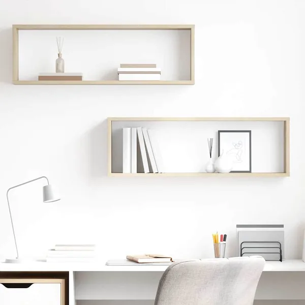 Étagères cube murales 2 pcs chêne sonoma bois d'ingénierie