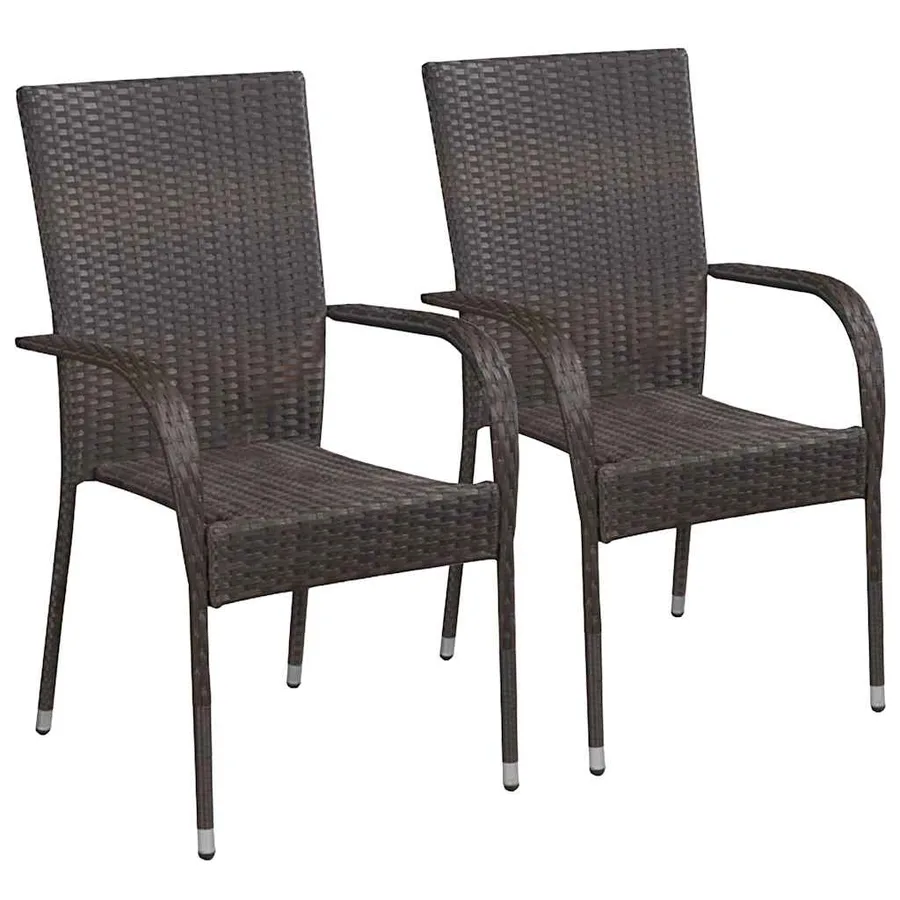Ensemble à manger de jardin 3 pcs Marron - 2