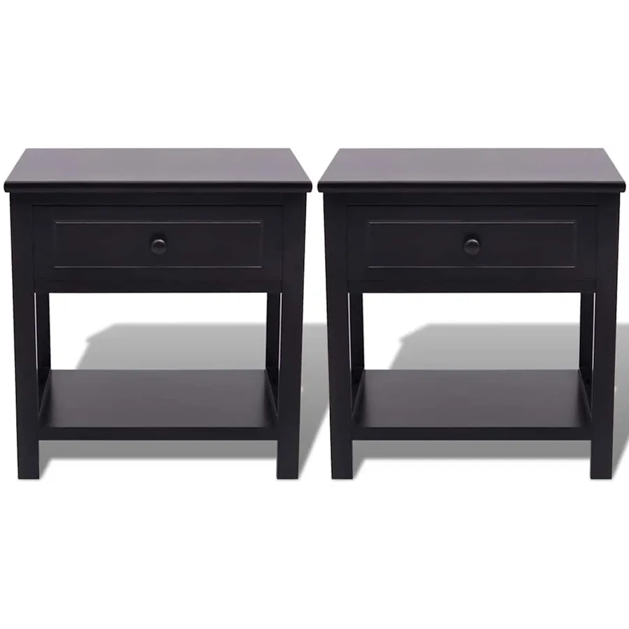 Table de chevet 2 pcs Bois Noir - 3