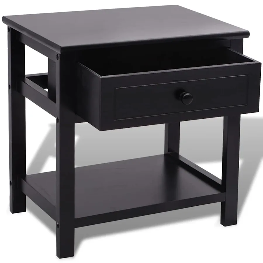 Table de chevet 2 pcs Bois Noir - 4