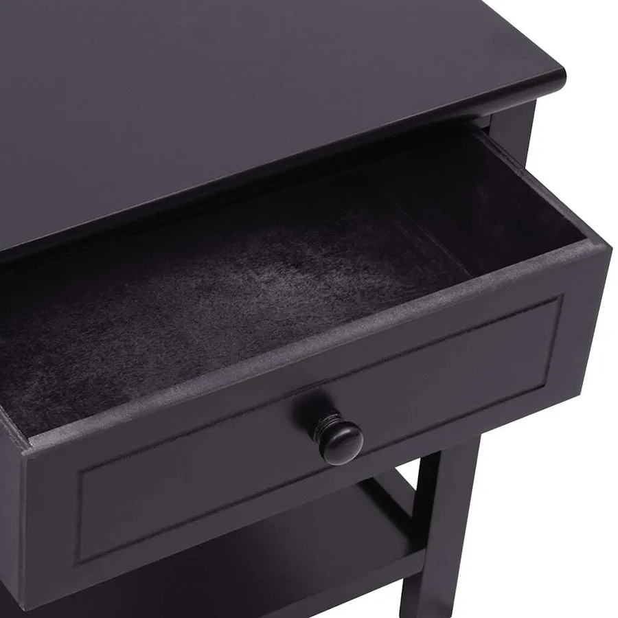 Table de chevet 2 pcs Bois Noir - 5