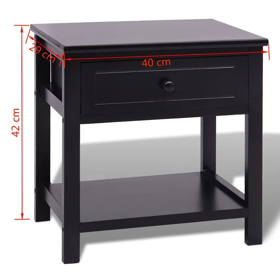 Table de chevet 2 pcs Bois Noir - 6