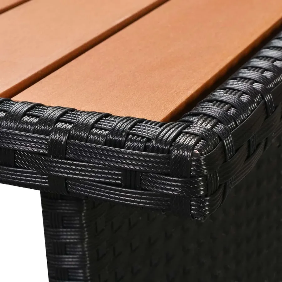 Salon de jardin 5 pcs avec coussins résine tressée noir - 10