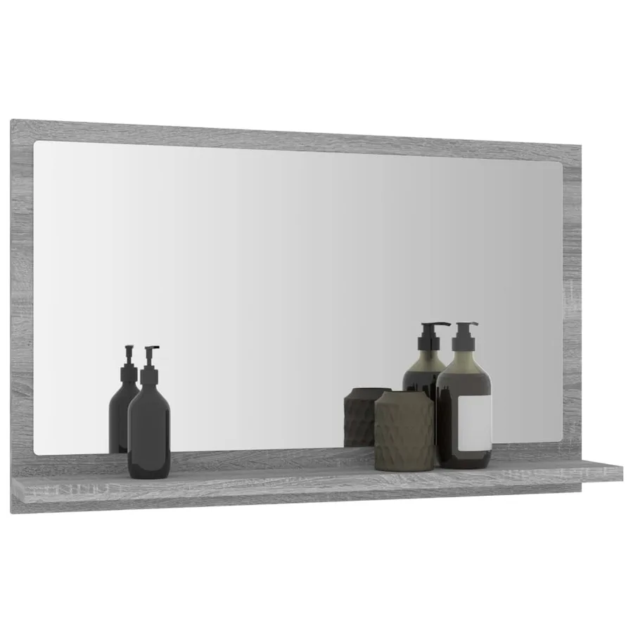 Miroir de bain Sonoma gris 60x10,5x37 cm Bois d'ingénierie - 6