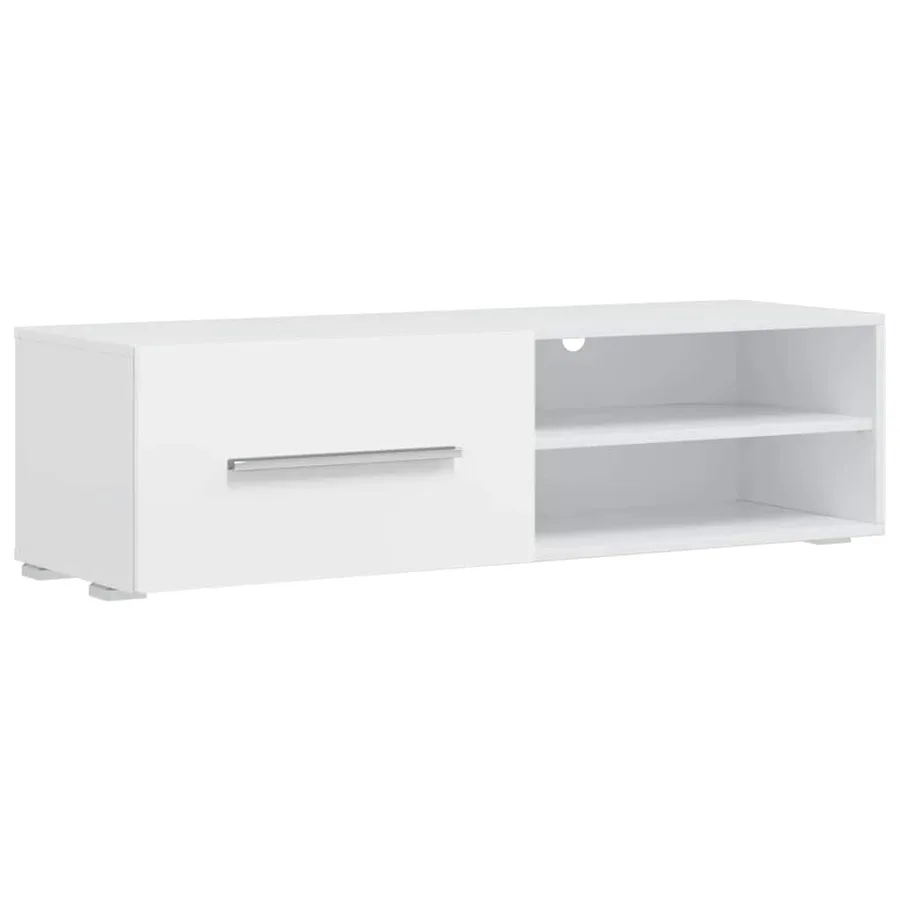 Meuble TV mural avec éclairage LED 5 pièces Blanc - 9