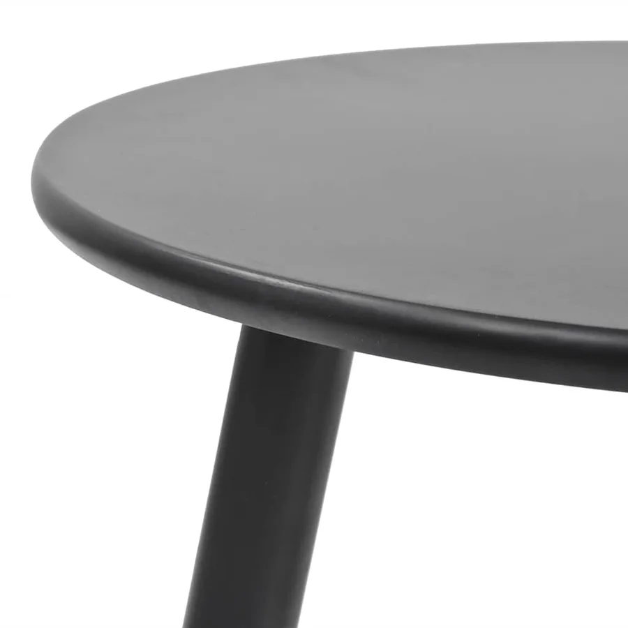 Ensemble de tables d'appoint 2 pcs Bois de pin massif Noir - 6