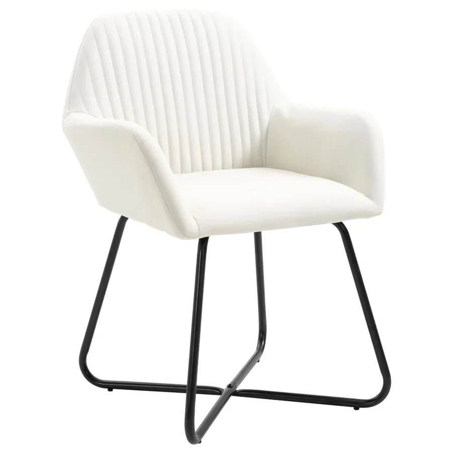 Chaises à manger lot de 4 crème tissu - 2