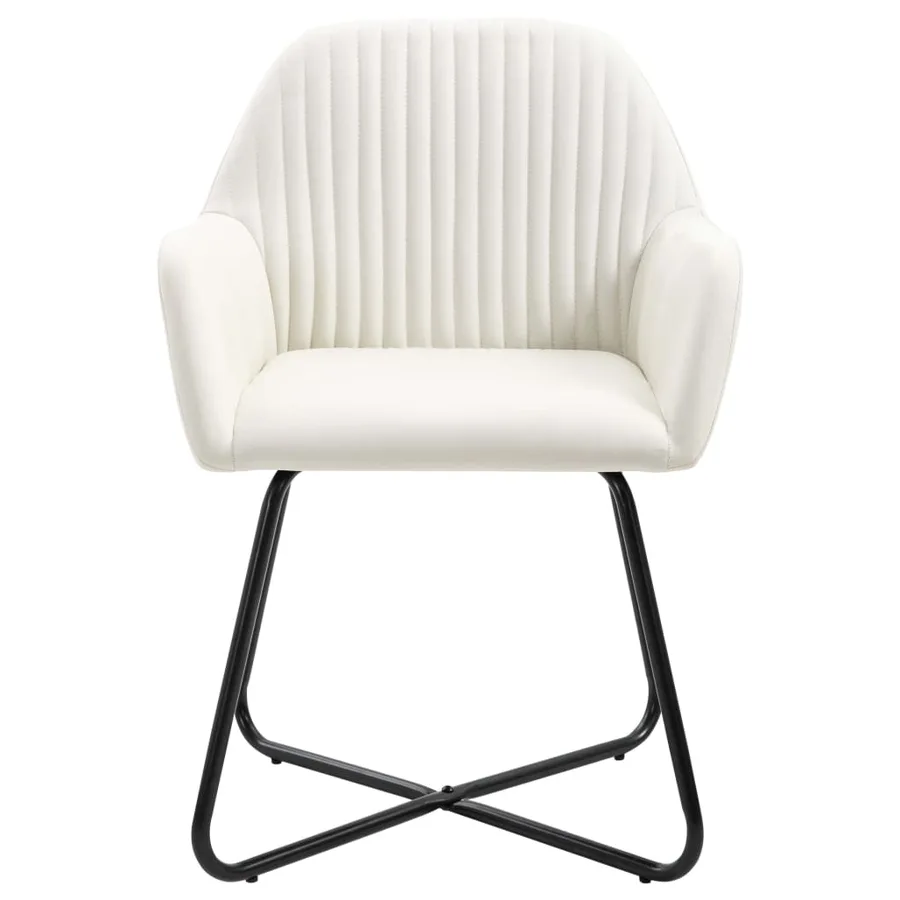 Chaises à manger lot de 4 crème tissu - 3