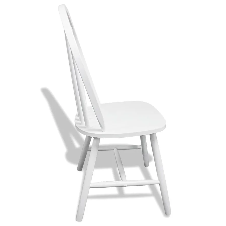 Chaises à manger lot de 6 blanc bois d'hévéa solide - 5