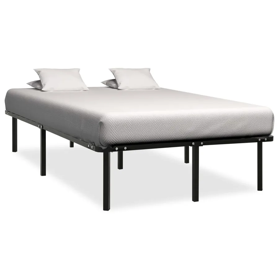Cadre de lit sans matelas noir métal 140x200 cm