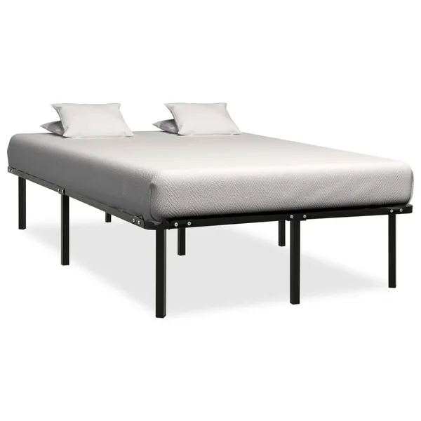 Cadre de lit sans matelas noir métal 140x200 cm