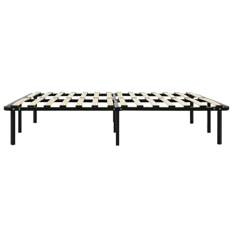 Cadre de lit sans matelas noir métal 140x200 cm - 4