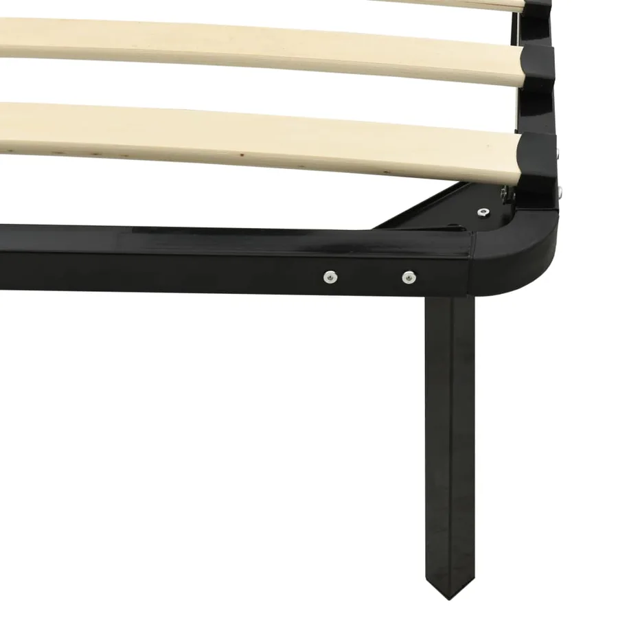 Cadre de lit sans matelas noir métal 140x200 cm - 6
