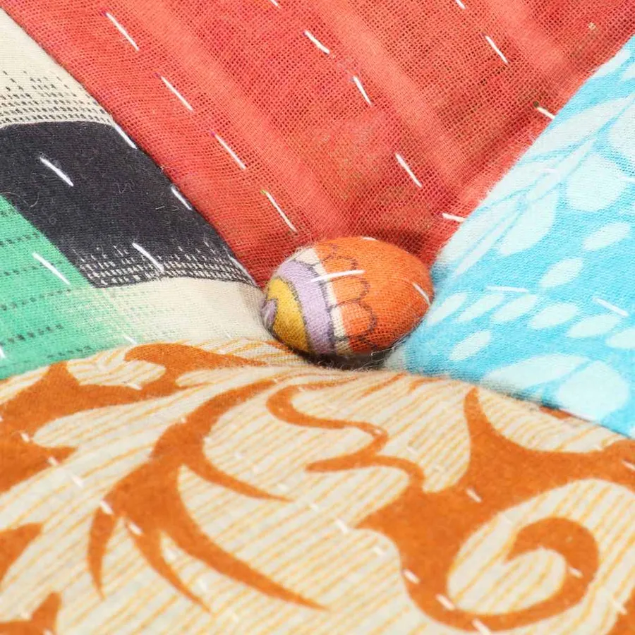 Pouf 60x70x36 cm Patchwork Tissu - 8