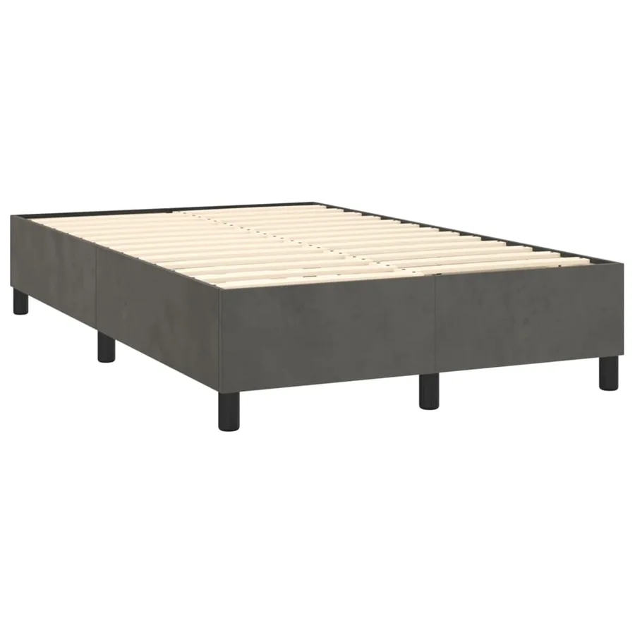 Cadre de lit à lattes gris foncé 120x200 cm velours - 4