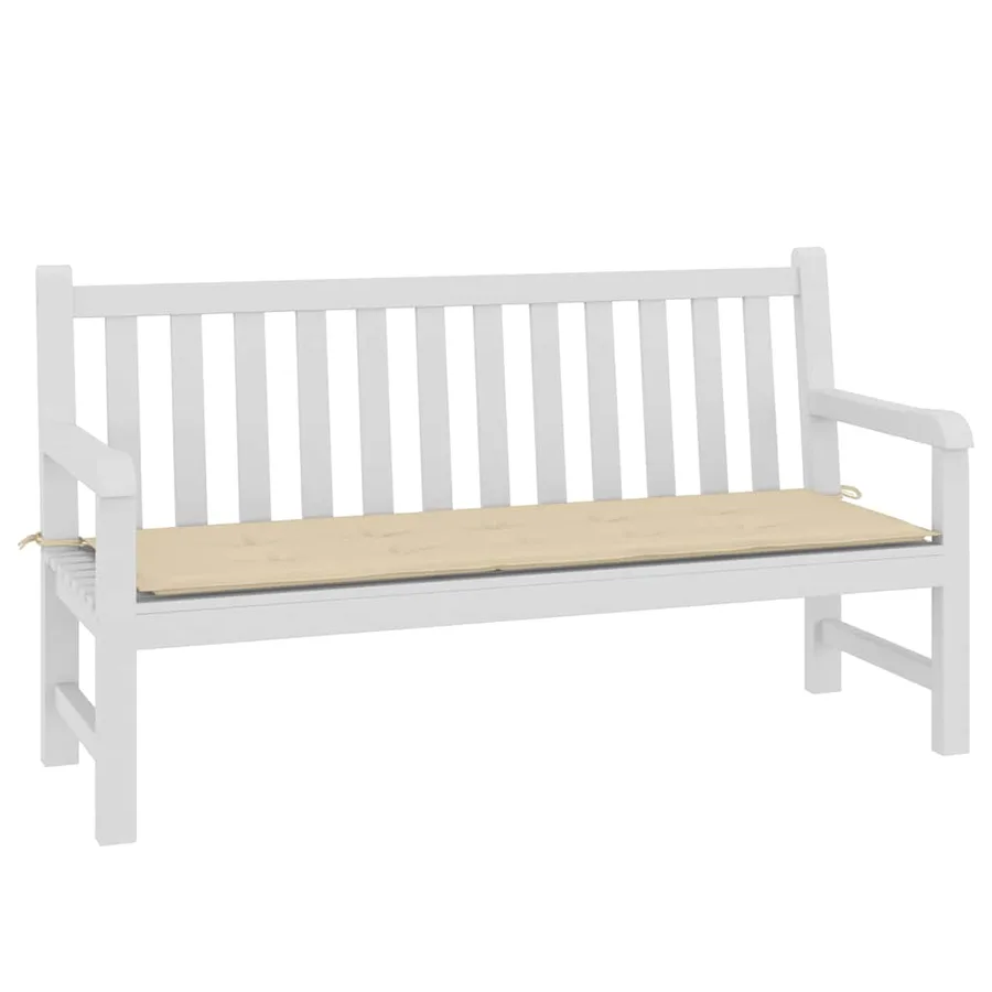 Coussin de banc de jardin beige 150x50x3 cm tissu oxford - 3