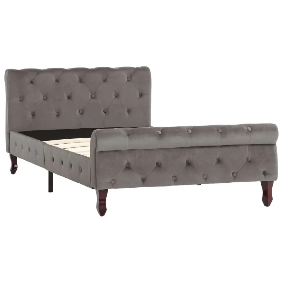 Cadre de lit sans matelas gris velours 100x200 cm - 2