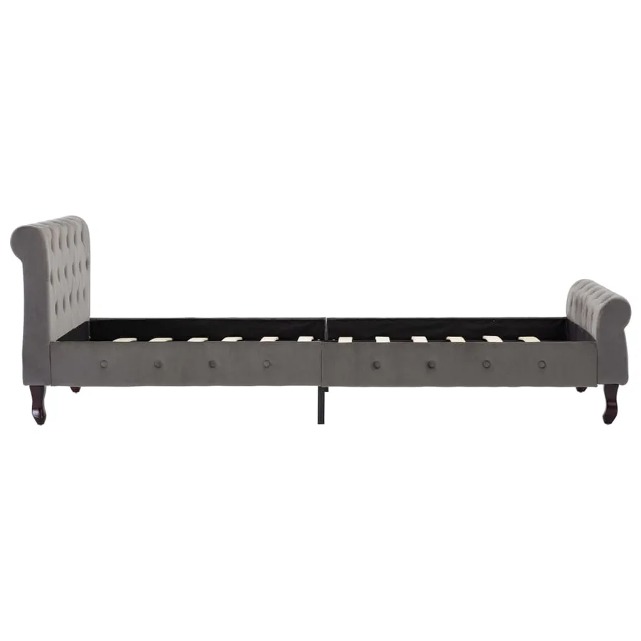 Cadre de lit sans matelas gris velours 100x200 cm - 4