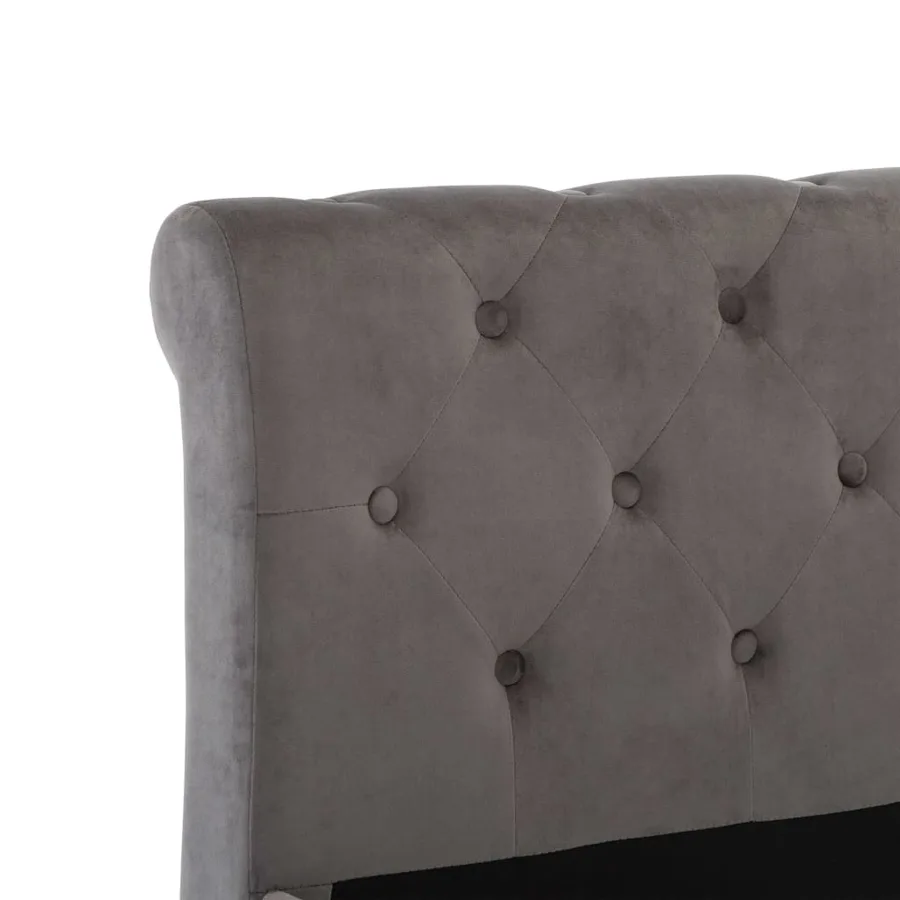 Cadre de lit sans matelas gris velours 100x200 cm - 5