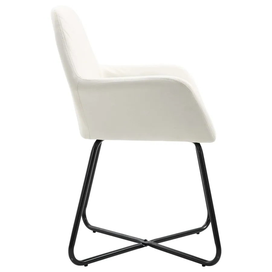 Chaises à manger lot de 2 crème tissu - 4