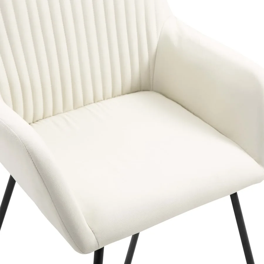 Chaises à manger lot de 2 crème tissu - 6