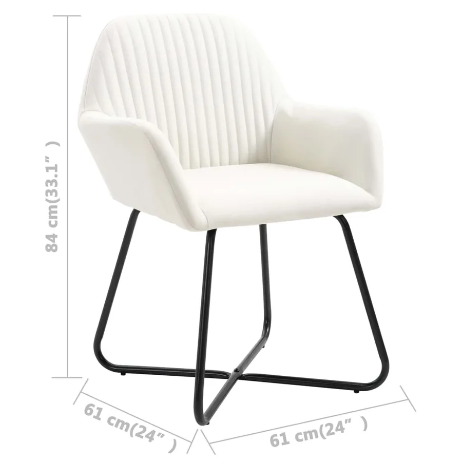 Chaises à manger lot de 2 crème tissu - 8