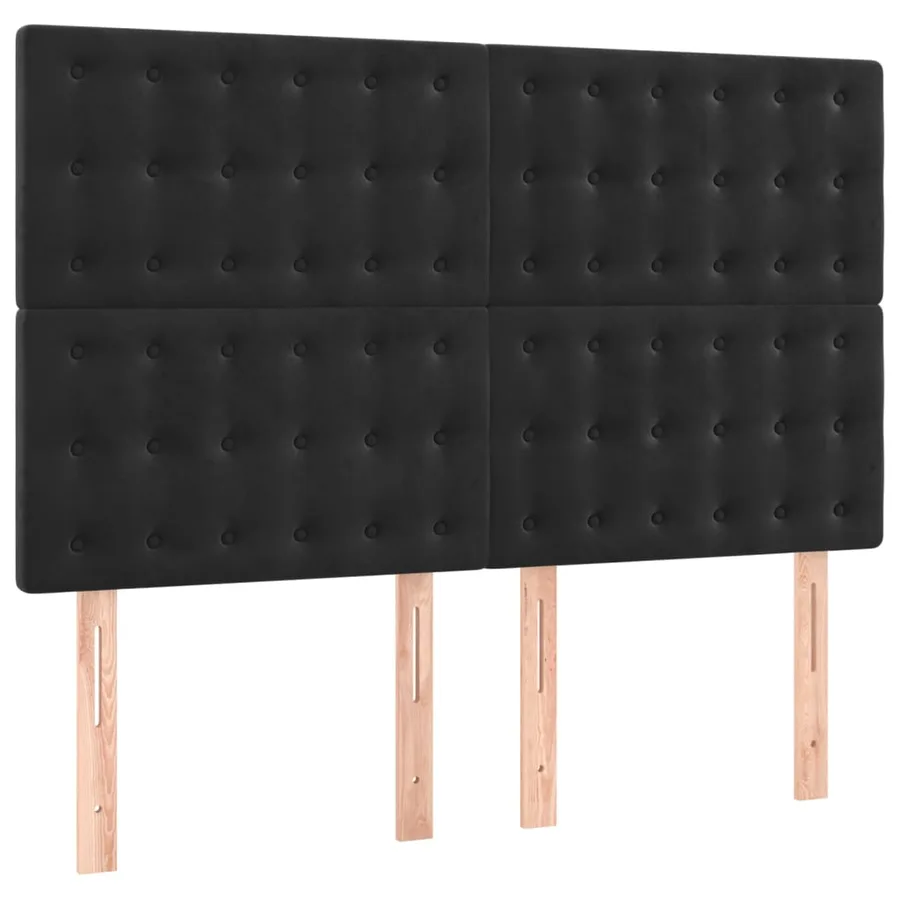 Sommier à lattes de lit avec matelas Noir 140x200 cm Velours - 6