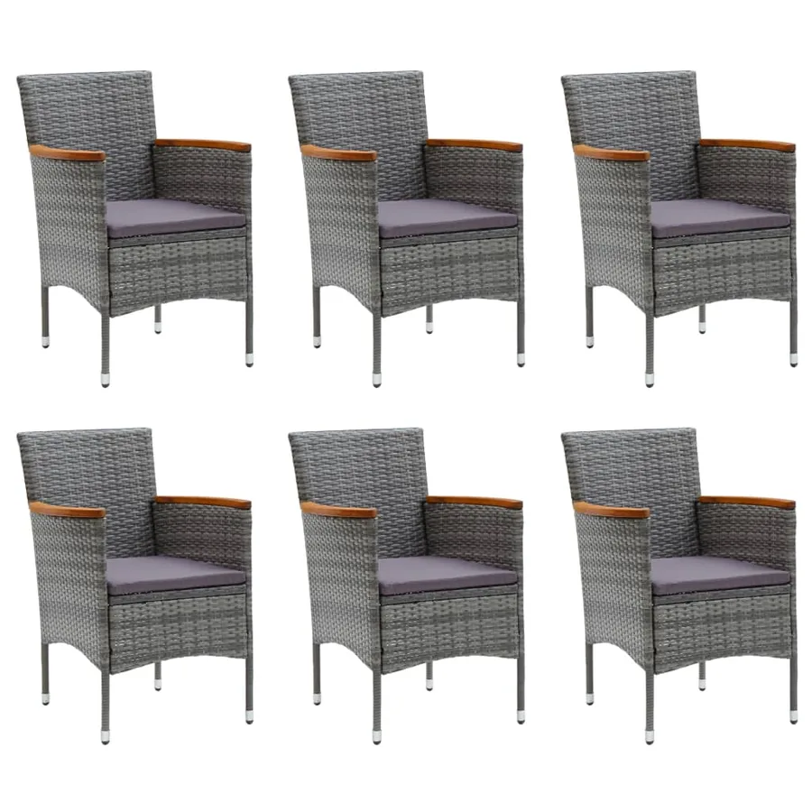 Ensemble à manger de jardin 7 pcs Gris - 5