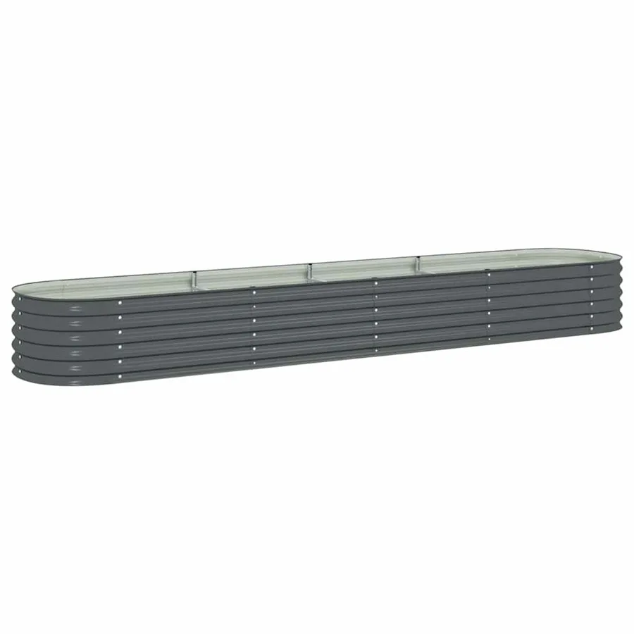 Lit surélevé de jardin 400x80x44 cm Acier galvanisé Gris - 2