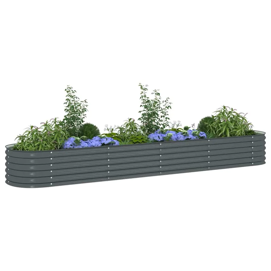 Lit surélevé de jardin 400x80x44 cm Acier galvanisé Gris - 4