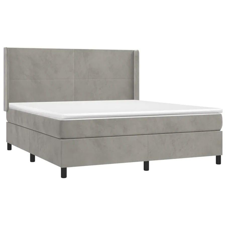 Sommier à lattes de lit matelas et LED Gris clair 180x200 cm - 4