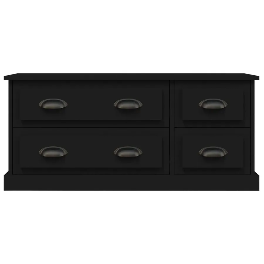 Meuble TV noir 100x35,5x45 cm bois d'ingénierie - 6