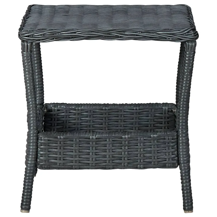 Salon de jardin 3 pcs avec coussins résine tressée gris foncé - 10