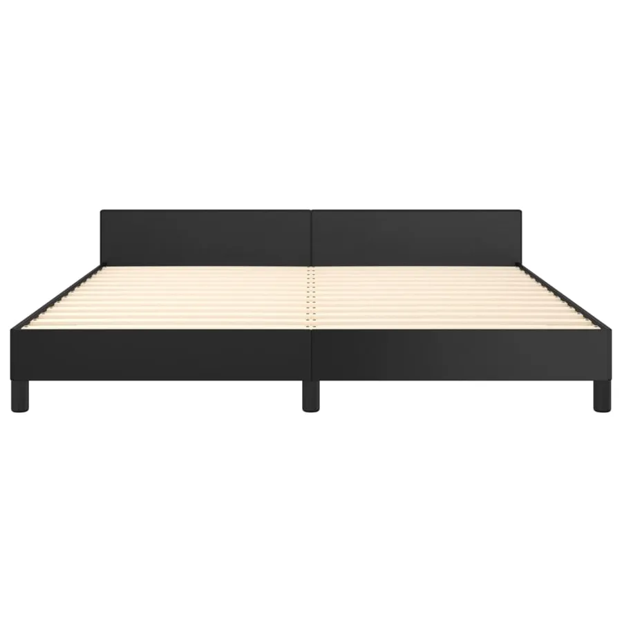Cadre de lit sans matelas noir 160x200 cm similicuir - 6