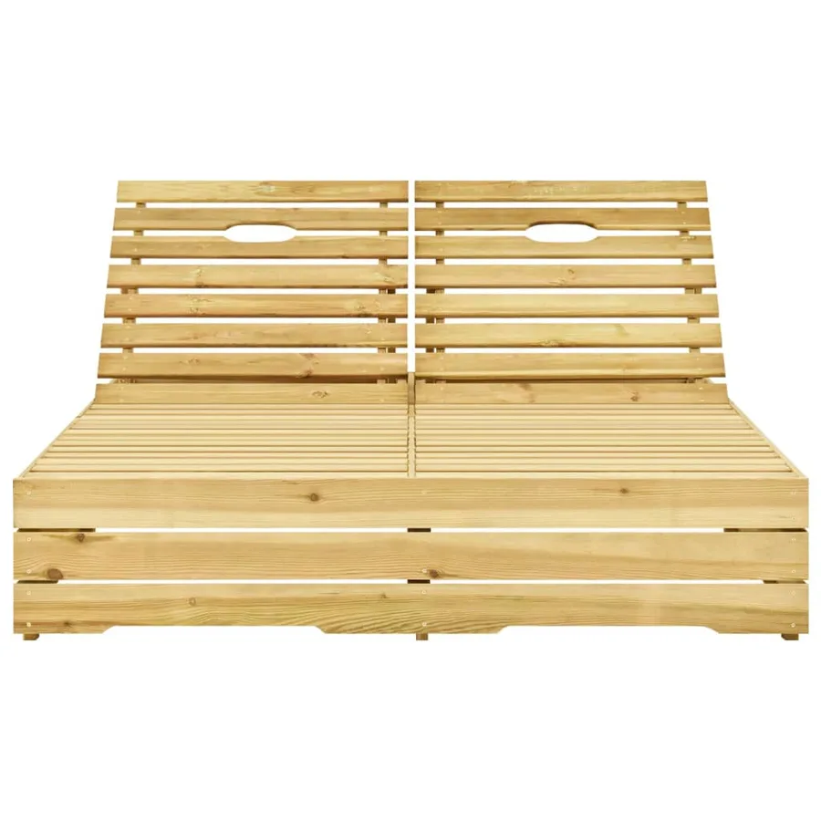 Chaise longue double Bois de pin imprégné de vert - 2