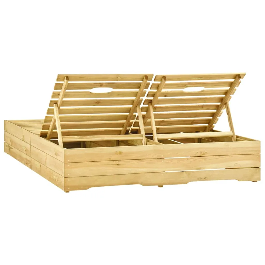 Chaise longue double Bois de pin imprégné de vert - 3