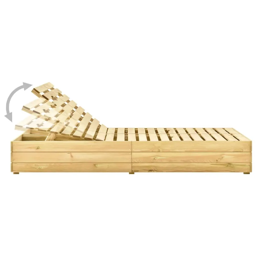 Chaise longue double Bois de pin imprégné de vert - 4