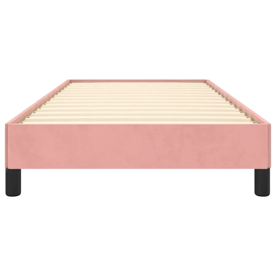 Cadre de lit sans matelas rose 100x200 cm velours - 5