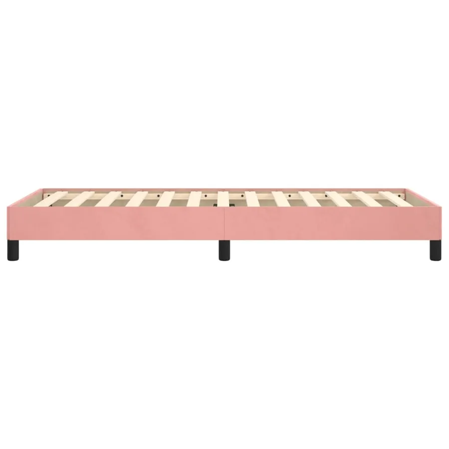 Cadre de lit sans matelas rose 100x200 cm velours - 6