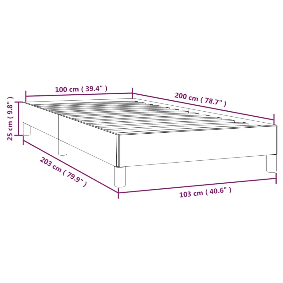 Cadre de lit sans matelas rose 100x200 cm velours - 9