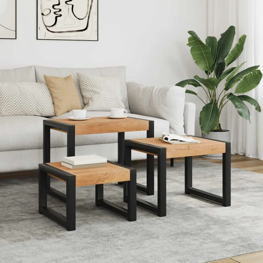 Tables gigognes 3 pcs Bois solide