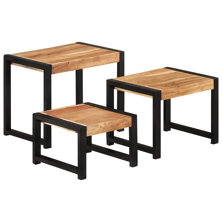 Tables gigognes 3 pcs Bois solide - 14