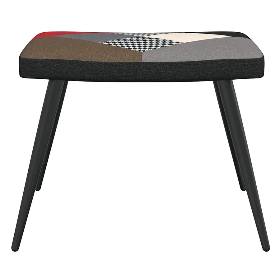Chaise de relaxation avec tabouret Patchwork Tissu - 7